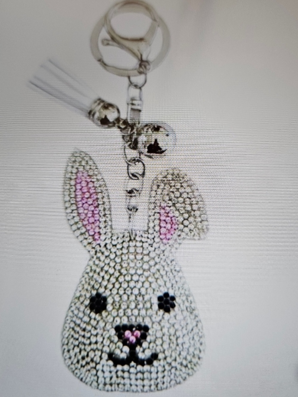 DIVAS LiMiTED Crystal Bunny Keychain Charm in Silver and Pink NEW NWT